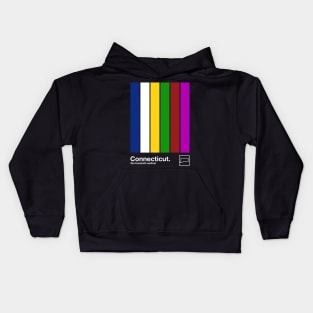 Connecticut State Flag  // Original Minimalist Artwork Poster Design Kids Hoodie